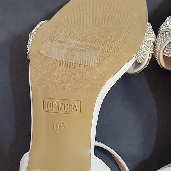 BRAND NEW TOP MODA  HEEL RHINESTONES EMBELLISHMENTS ANKLE STRAP SQUARE T… - Picture 13 of 16